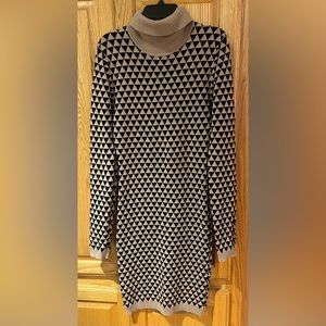 Studio F Women’s Long-Sleeve Geometric Print Jacquard Sweater Dress‎ Size 6